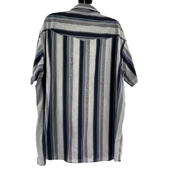 Corral West Ranch Wear Western Pearl Snap Shirt Men's 2XL Gray Striped Cowboy - Picture 2 of 8